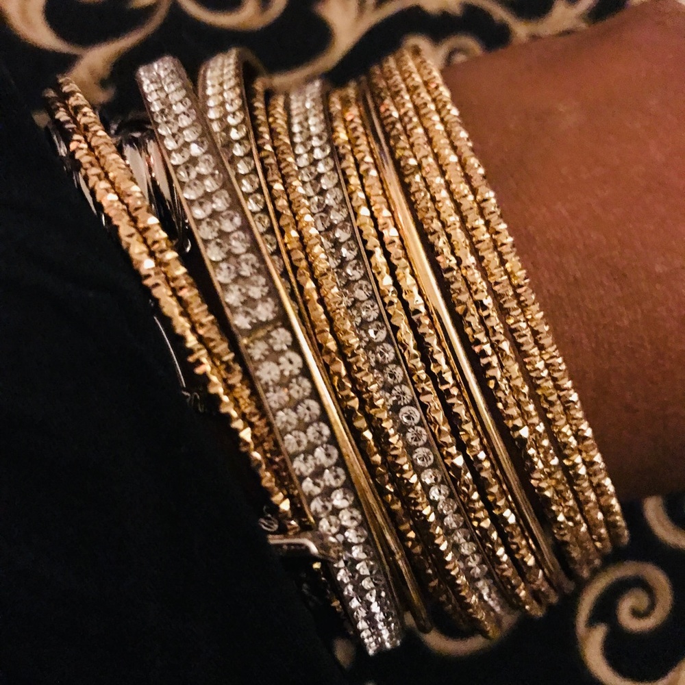 SIMPLY EMMA  large bangle sparkly bracelets
